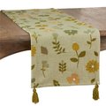Saro Lifestyle SARO 7103.G1672B 16 x 72 in. Oblong Embroidered Floral Design Table Runner  Green 7103.G1672B